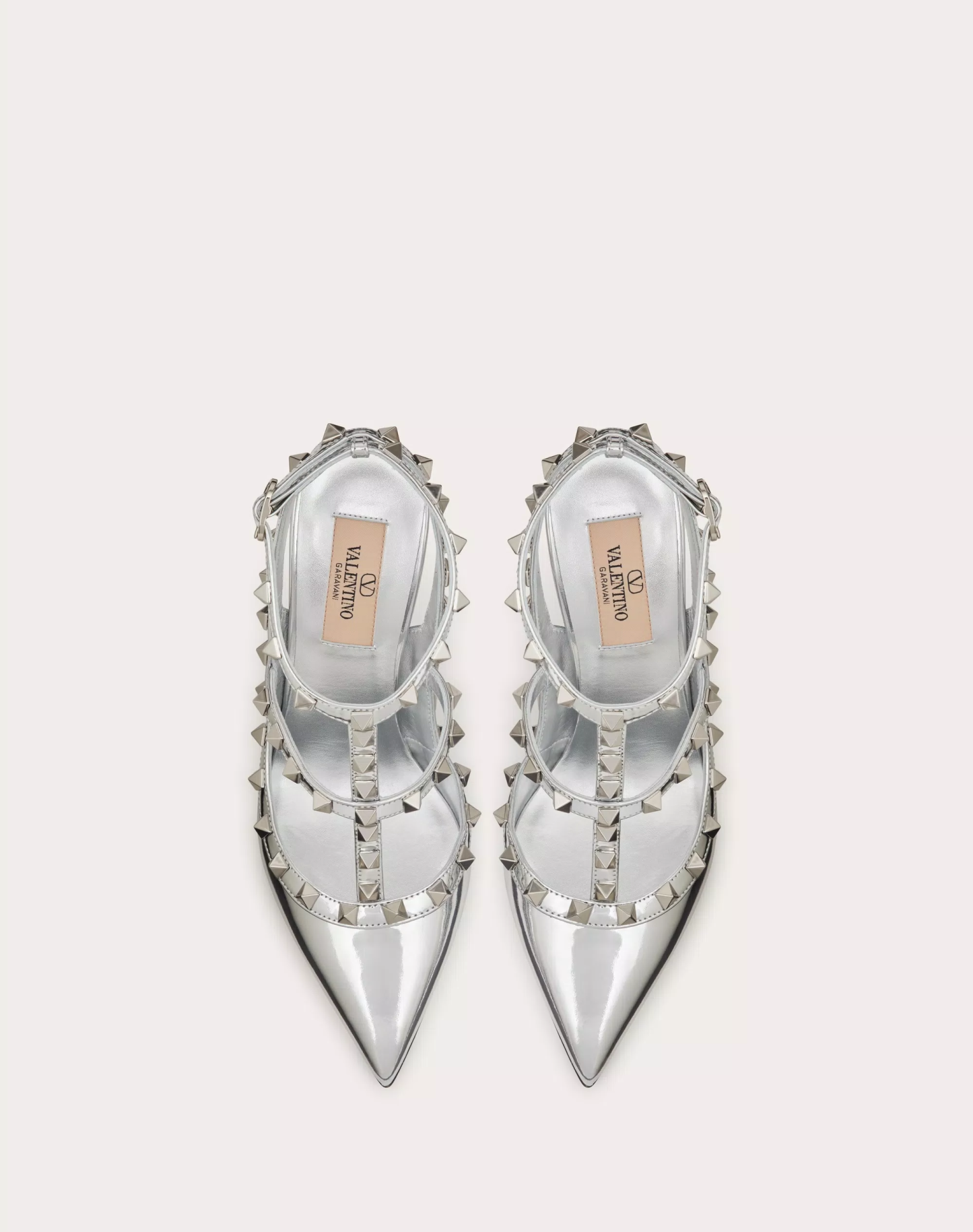 ROCKSTUD MIRROR-EFFECT PUMP WITH MATCHING STRAPS AND STUDS 100MM